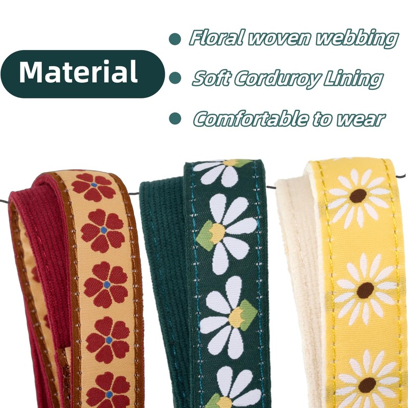 Adorable Yellow Daisy Pattern Dog Collar with Gold Buckle -