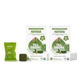 Tea Drops Lightly Sweetened Organic Tea Bulk Box | Matcha Green Tea | Iced or Hot Bagless Instant Tea Beverages Gift Set | Includes Premium Organic Japanese Matcha Powder | 10 Drops per Box