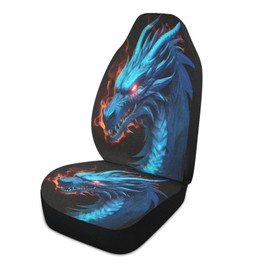 YETTASBIN Dragon Front Car Seat Cover, Non-Slip Stain Water Resistant Breathable Car Seat Protector Universal Fits SUV, Auto Cars, Truck, 2 Pack