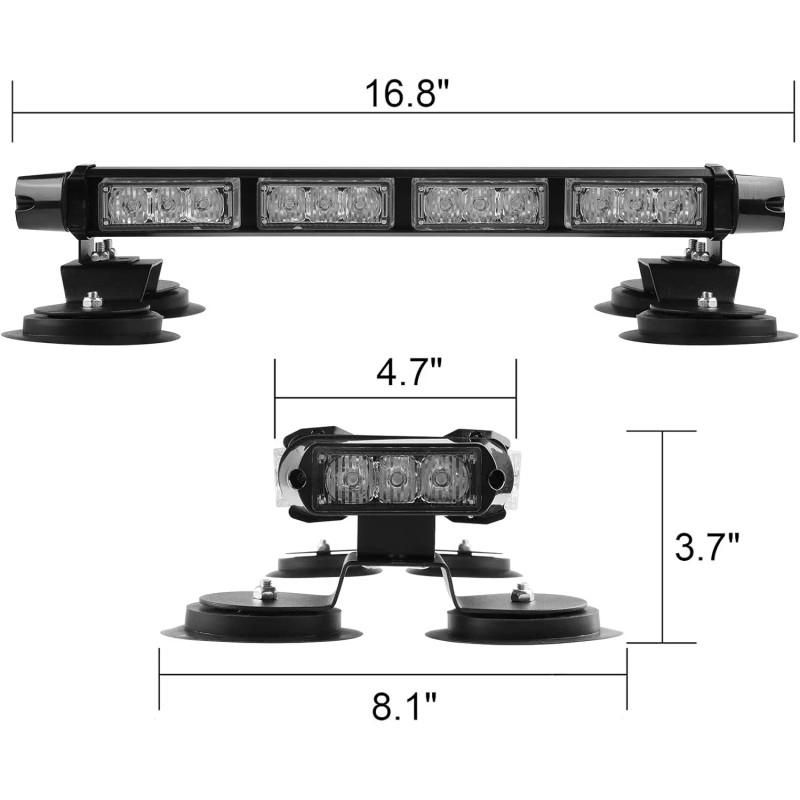 16.8 Inch LED High Intensity Emergency Hazard Warning Light Bar