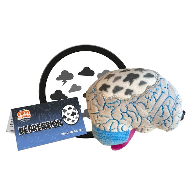 GIANTmicrobes Depression Plush -Spread Awareness About Mental Health with This Educational Gift for Friends, Doctors, Therapists, Psychologists, Educators and Those with Depression