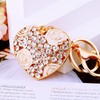 Love Heart Rose Flower Crystal Charm Pendant Purse Bag Key