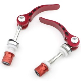 Rowiz Red Aluminum Alloy Bike Seat Clamp, M6 × 65mm Bicycle Binder Clamp Bolt Seat Post Quick Release, Pack of 10