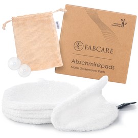 FABCARE Washable make-up removal pads – DERMATEST: VERY GOOD – Zero Waste & Sustainable – Reusable Make-Up Wipes Made of Bamboo Fibre – Make Up Remover Pads