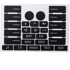 Beekeg Car Matte Black Worn Button Repair Kit Sticker Compatible with/for VW Volkswagen Touareg 2004-2009