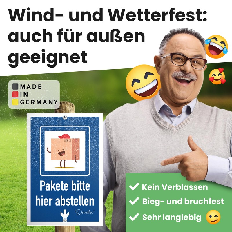 DankeDir! Pakete bitte hier abstellen – Sign 30 x 20