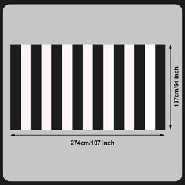 peony man 2 Pieces Black and White Striped Tablecloth Plastic Stripe Table Cover Waterproof Rectangle Tablecloth for Holiday Party Picnic Decoration
