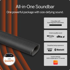 VIZIO All-in-One Soundbar with Dolby Atmos and DTS:X, Bluetooth Speaker- SV210D-0806 (Renewed)