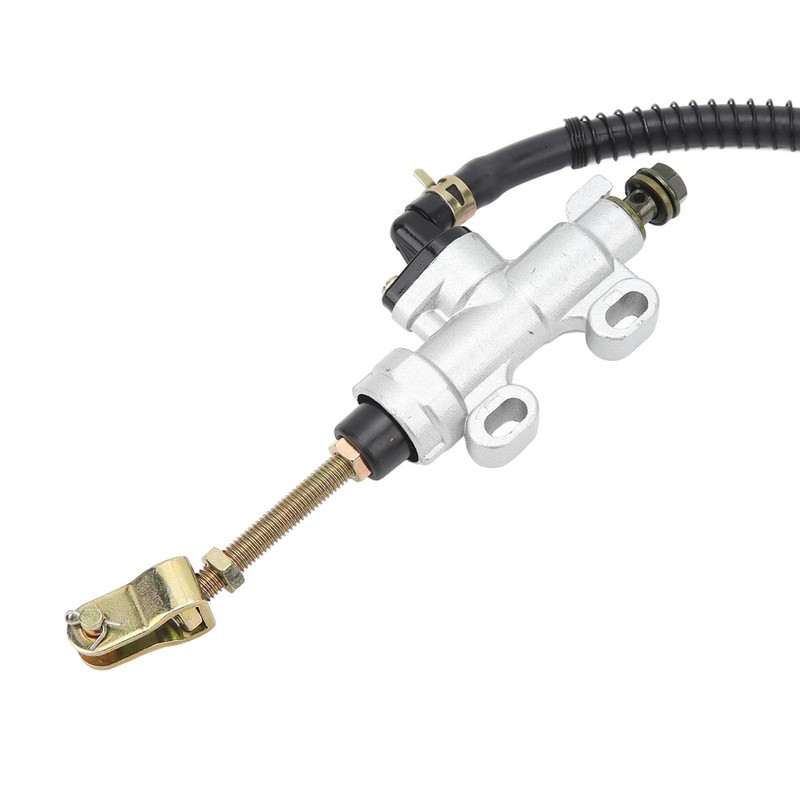 Qiilu Motorcycle Rear Foot Brake Pump Hydraulic Master Cylinder Aluminum