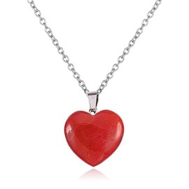 YANCHUN Heart Necklace Heart Clover Necklace for Women Lucky 2 in 1 Four Leaf Clover Necklace Valentines Day Gifts for Her