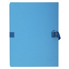 Exacompta - Ref 722E - Expanding Folder - 240 x 320mm in Size, Suitable for Storing A4 Documents, Expands Up To 13cm , Coloured Canvas with Matching Strap - Light Blue