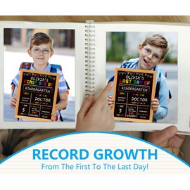 GMEMNOV First Day of School Board Sign - Double Sided First and Last Day of Preschool Kindergarten Chalkboard Sign Reusable & Erasable Back to School Supplies Photo Prop Gift for Kids Girls Boys