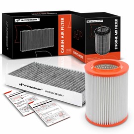 A-Premium 2-PC Engine & Cabin Air Filter with Activated Carbon Compatible with Honda CR-V CRV 2002-2006, Civic 2002-2005, Element 2003-2006 & Acura CSX 2006-2006, RSX 2002-2006, 2.0L 2.4L