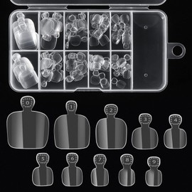 100 Pcs Fake Toenails, Clear Full Cover Toenail Press on,10 Different Sizes Clear Toe Nails False for Nail Home DIY Salo and Foot Decoration Manicure Tools Clear with Storage Box