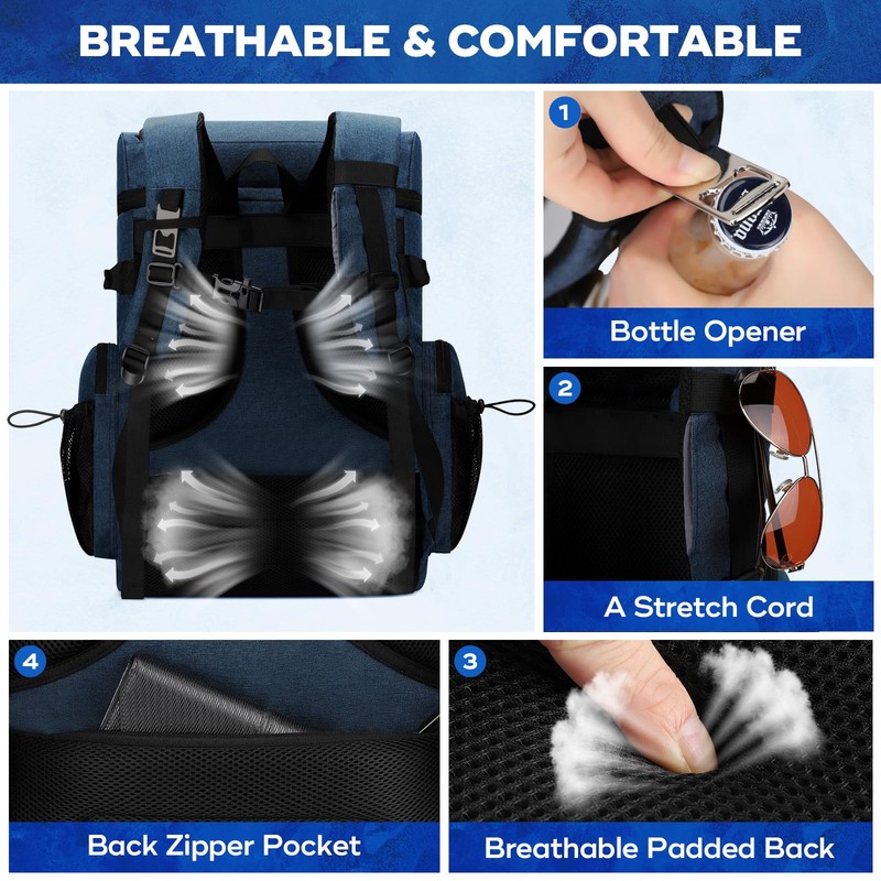 Maelstrom Backpack Cooler,Soft Lightweight Leakproof Cooler Backpack,35 Can Insulated Cooler