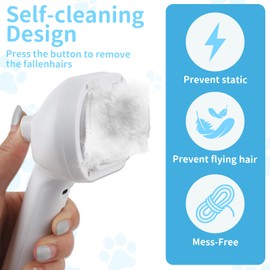 Dog Brush for Shedding, Cat Brushes for Indoor Cats, Cat Brush for Shedding - Pet Grooming Supplies with Steam, Hair Removal Comb Spray for Long-Haired Cats and Dogs (White)