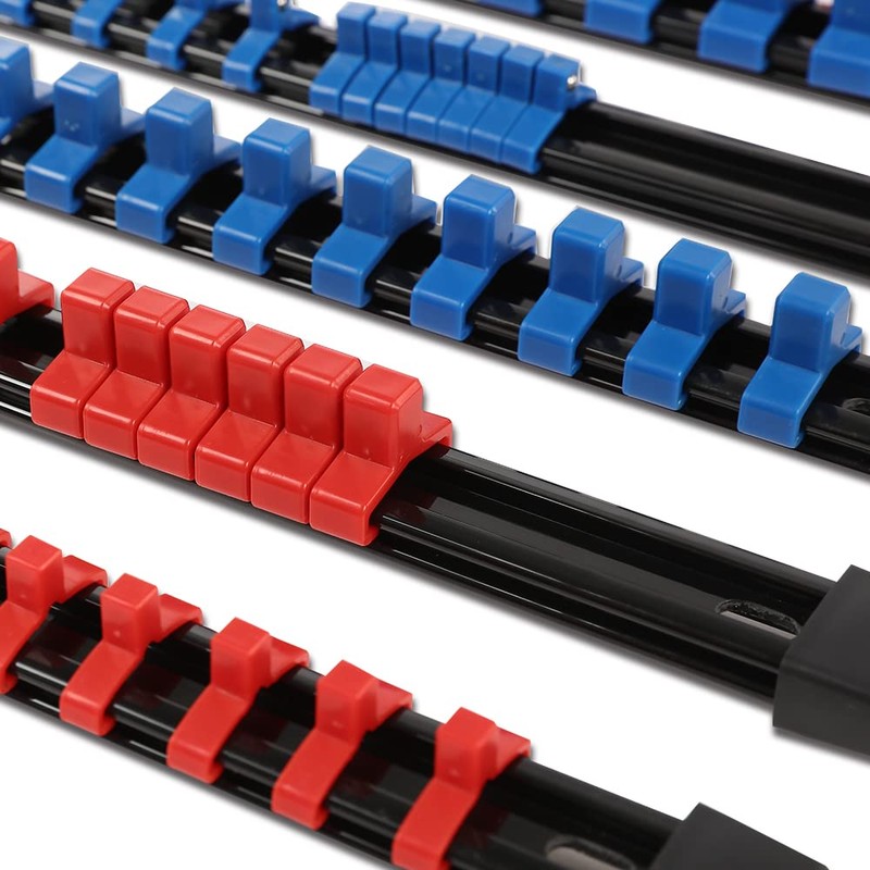 G-PLUS ABS Mountable Socket Organizer Rail Holder 6Pcs ABS Socket