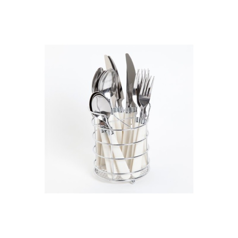 Gibson Sensations 16-Piece Stainless Steel Flatware Set with Metal Caddy