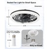 Ceiling Fans with Lights, Socket Fan Light with Remote Control,