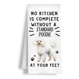 HSIASHENG Funny Standard Poodle Hand Towels for Kitchen Home Bathroom Decor, A Kitchen is Not Complete Without A Standard Poodle Dish Towel, Dog Lovers Gift, 16×24 Inch