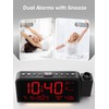 ROCAM Projection Clock for Bedroom, Digital Clock with 180° Projector