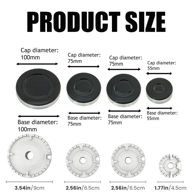8 PCS Cooker Hat Set,High Cooking Performance Stove Lids,1 Large