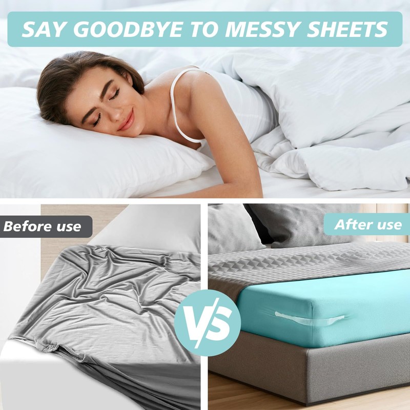 AABDTYYD Bed Sheet Straps - Pack of 4, Strong Mattress
