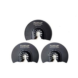 Oscillating Tool Blades - New FastCraft 3pc Half Moon Blades, Bi Metal & HCS SK5 Steel All Industrial & PRO Grade &Tough Cutting for Oscillating Tools - Oscillating Tool Saw Blades