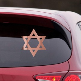 NBFU Judaism Jewish Star David Religious Symbols 1 (Rose Gold) (Set Of 2) Premium Waterproof Vinyl Decal Stickers For Laptop Phone Accessory Helmet Car Window Bumper Mug Tuber Cup Door Wall Decoration