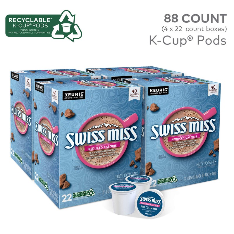 Swiss Miss Reduced Calorie Hot Cocoa, Keurig Single Serve K-Cup