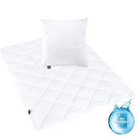 sei Design Classic Dream Collection, Lightweight Duvet 135 x 200 cm + Pillow 80 x 80 cm, Microfibre, Suitable for Allergy Sufferers, Tested for Harmful Substances, White
