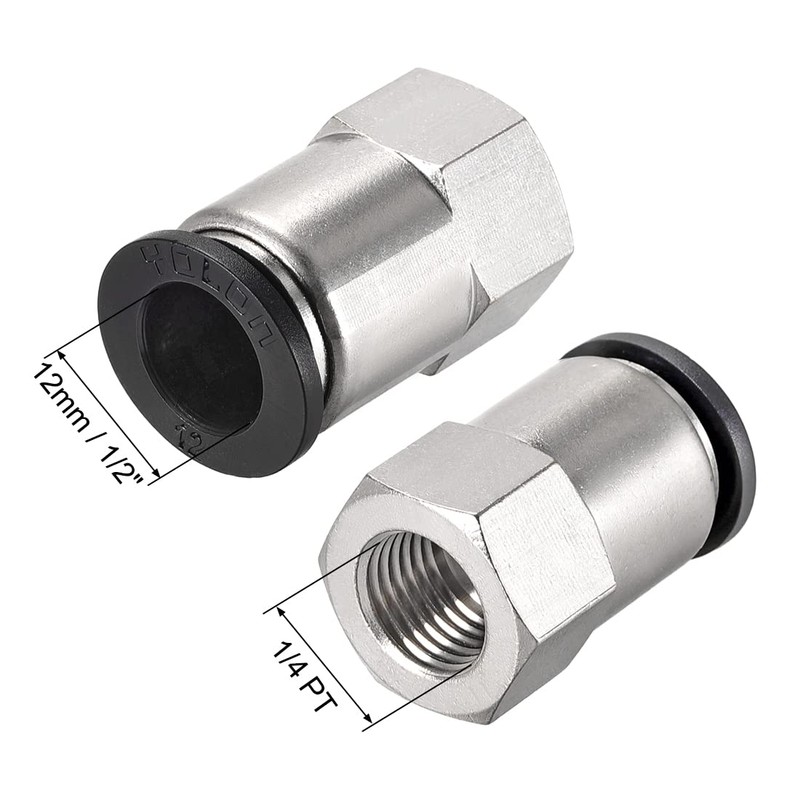 sourcing map Push to Connect Tube Fitting Adapter 12mm Tube