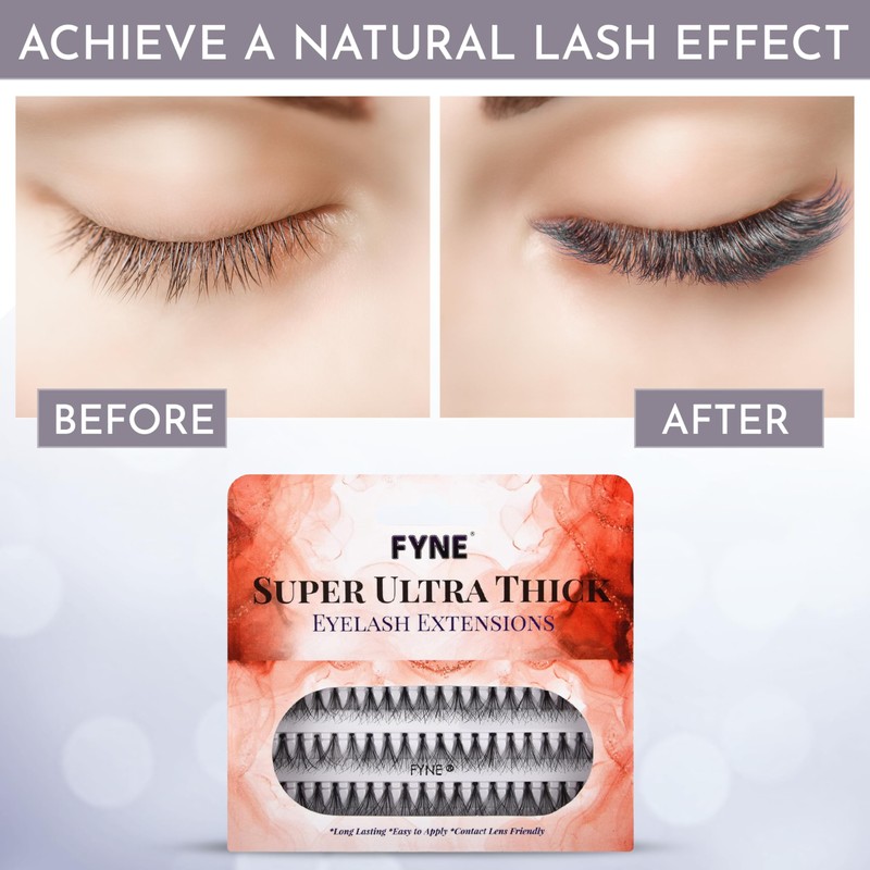 FYNE Super Ultra Thick Individual Eyelashes - 60 Short Invidivdual