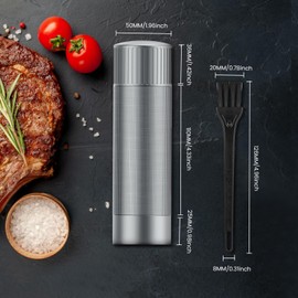 WhiteRhino Professional Salt Grinder Mill or Pepper Grinder,Heavy Duty High Output Aluminum Pepper Salt Refillable,Pepper Spice Grinder with Ceramic Burrs and 12 Adjustable Coarseness Settings