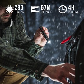 COAST XT10R 280 Lumen USB-C Rechargeable Pocket Flashlight, BLACK