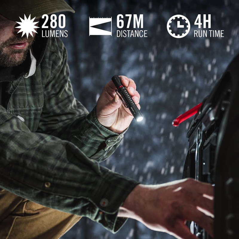 COAST XT10R 280 Lumen USB-C Rechargeable Pocket Flashlight, BLACK