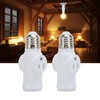 2Pcs 3 Prong Light Socket Adapter Plug White E26 Light