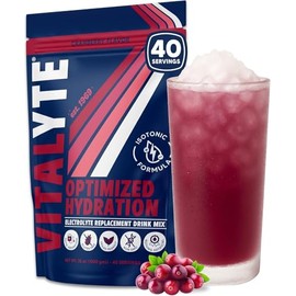 Vitalyte Electrolito Polvo Deportes Bebida Mezcla, 40 2 tazas por contenedor, suplemento de reemplazo de electrolitos naturales para hidratación...   