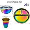 Ceiteo 12-Piece Stainless Steel Rainbow Dinnerware Set for 4