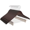 Quality Wooden Skirt Hangers with Clips Smooth Solid Wood Pants