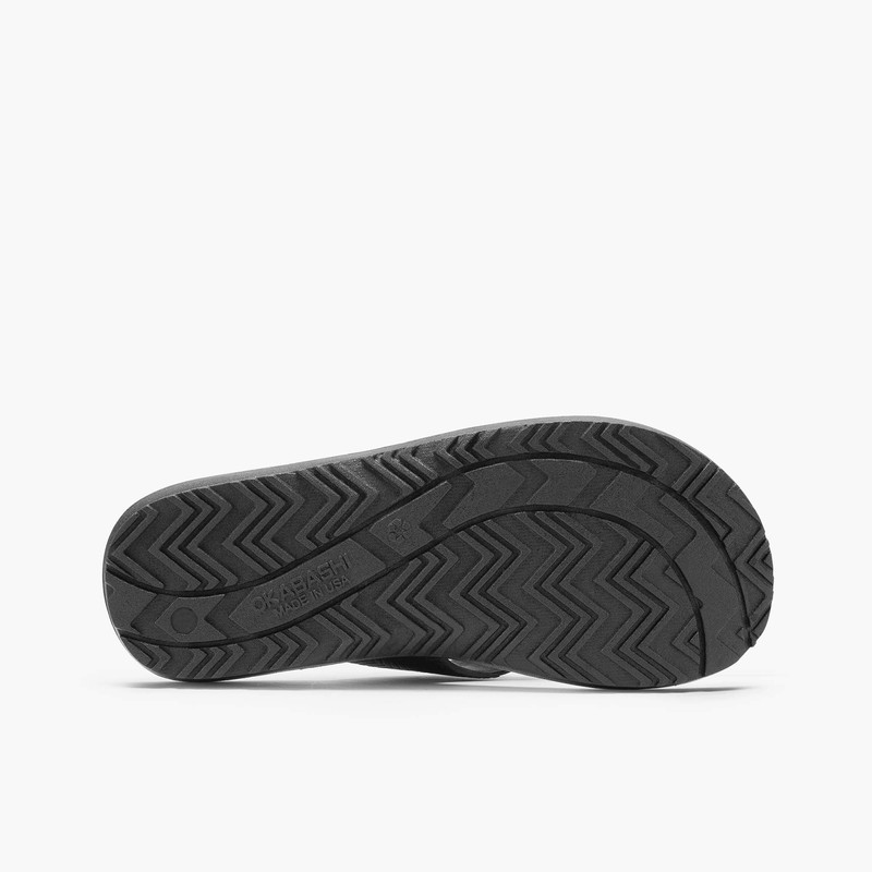 OKABASHI Men's Surf Flip Flops (Black, XL) | Provide Arch