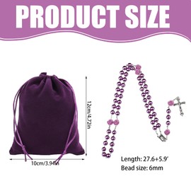 XoeLLe Cross Rosary, Holy Mary Orthodox Cross, Cross Chain, Rosary Necklace with Velvet Gift Bag, Communion Gifts for Girls, Catholic Christians, Religious Communion Christians, Christians,