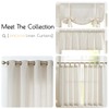 jinchan Tie Up Linen Kitchen Valance for Dining Room Window