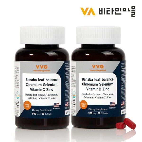 Vitamin Village Banaba Leaf Extract High Content Chrome Balance 2 Boxes Total 180 Tablets 6 Months Supply