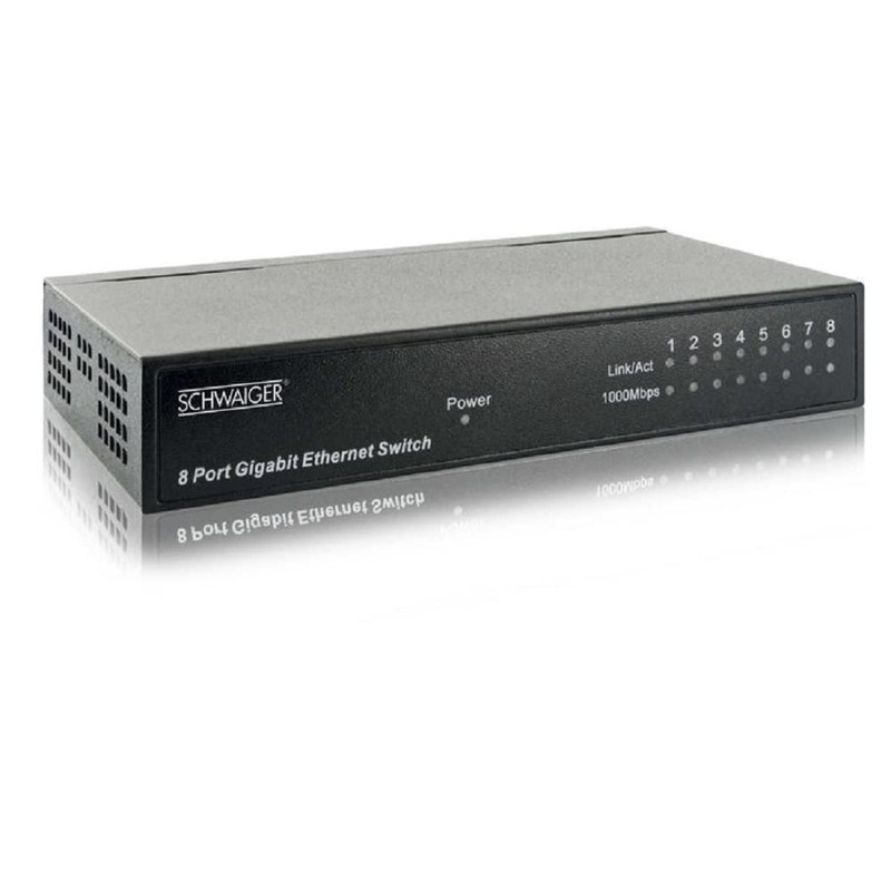Schwaiger Network Switch 8-Port 10/100/1000 Mbit/s, NWSW8 011