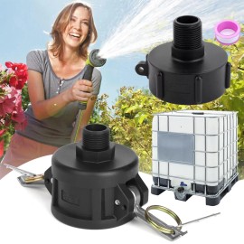 Unbranded 275 330 Gallon IBC Tote Water Tank Drain Adapter 2"Cam Lock 3/4" / 2"Drain Plug - S60NPS-3/4 inch, 4 PCS