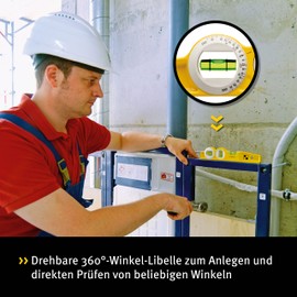 Stabila 16670/0 25 cm"Torpedo Type 81 SV REM W360" Spirit Level with Bag - Yellow/Black