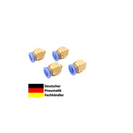 Pneumatic Push-in Fitting M5 to 8 mm IQS, Pack of 4 Push In Compressed Air Connection/Plug Connection