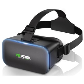 VR Goggles for Smartphones, Ultra Wide Angle 120° Viewing Angle, 3D Experience, 1080P HD Aspherical Lens, Compatible with Glasses, Blue Light Cut, Focal Length & Interpupil Distance Adjustment
