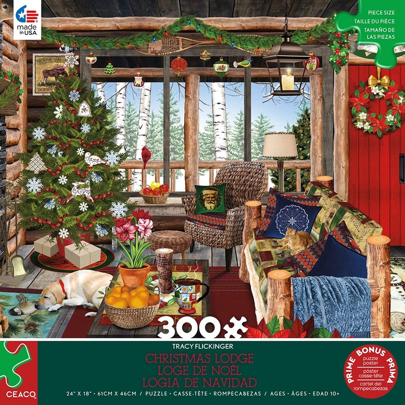 Ceaco - Tracy Flickinger - Christmas Lodge - 300 Piece